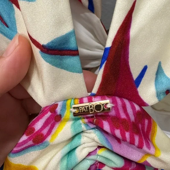 PatBo Size S Flora Print Plunge Maxi with built in bodysuit | Worn Once - Picture 11 of 13